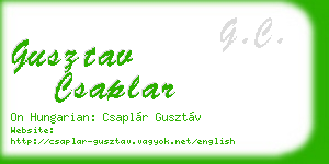 gusztav csaplar business card